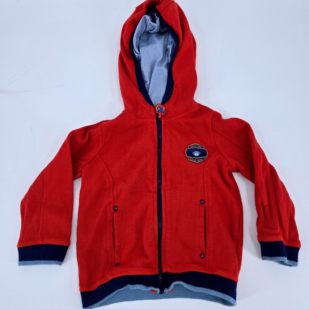 Sergent Major Boys Burnt Orange Hooded Zip Up Jacket Major Palace Patch 24M